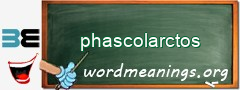 WordMeaning blackboard for phascolarctos